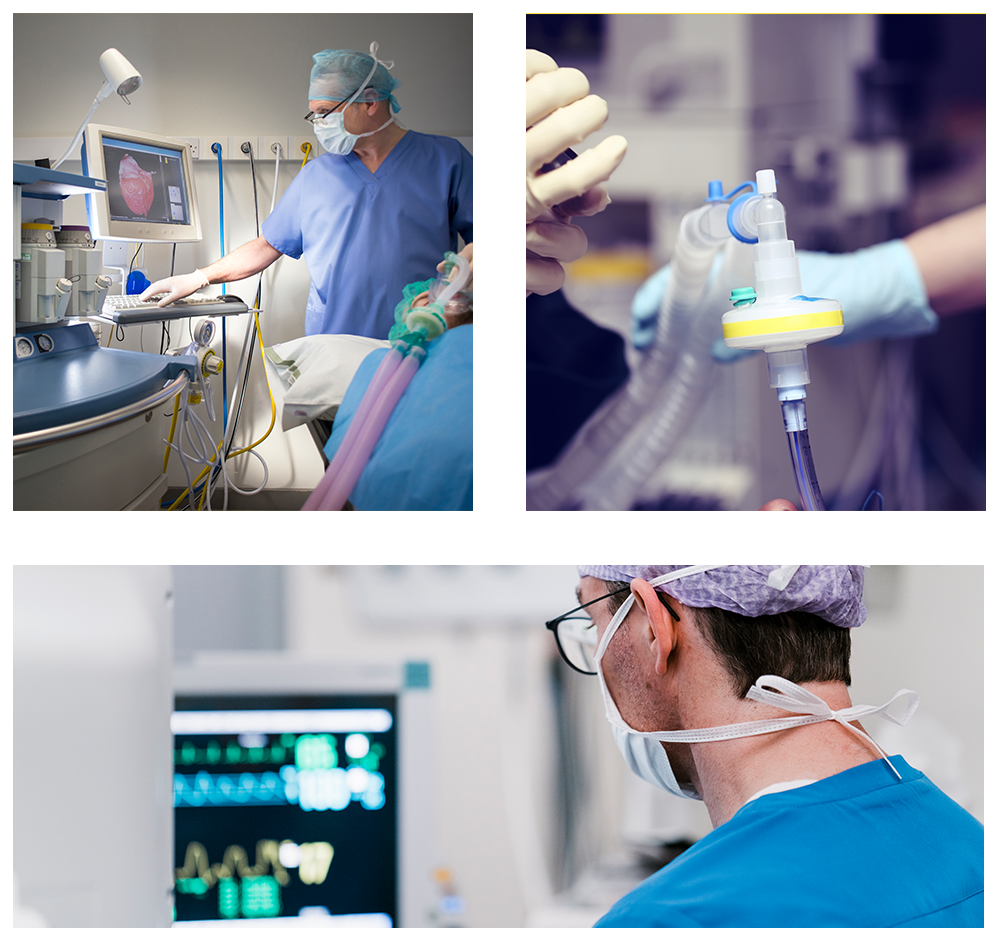 Collage representing AAS's anesthesia solutions